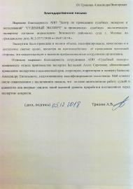 Благодарственное письмо от Тришина А.В.