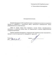 Благодарственное письмо от Пензина Д.А.