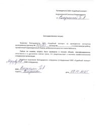 Благодарственное письмо от Владыкиной Татьяны Анатольевны